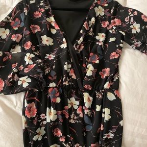 Floral dressy shorts romper